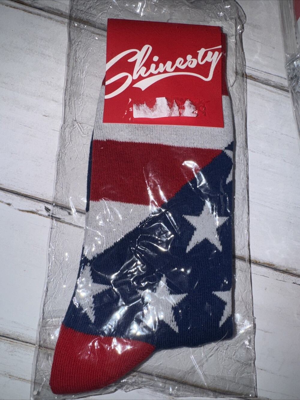 Shinesty USA flag American Red White Blue Socks New